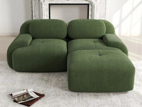 Narożna sofa bez stelaża - Modułowa i dowolnie konfigurowalna - Tkanina o wysokiej elastyczności - Sztruks - Zielony