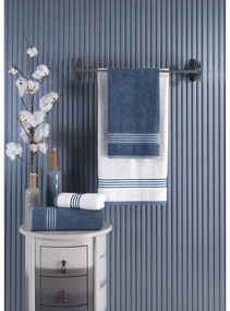 Biało-niebieskie bawełniane ręczniki zestaw 4 szt. – Mila Home