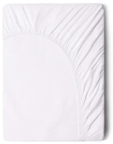 Białe bawełniane prześcieradło elastyczne Good Morning, 140x200 cm