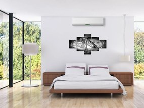 Obraz nowoczesnej szarej abstrakcji (125x70 cm)