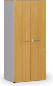 Szafa biurowa z drzwiami PRIMO GRAY, 800 x 500 x 1781 mm, szary/buk