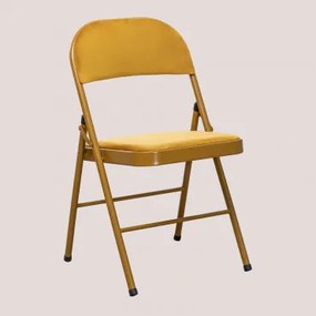 Zestaw 2 Krzesel Skladanych Z Aksamitu Keiren Mostaza - Sklum