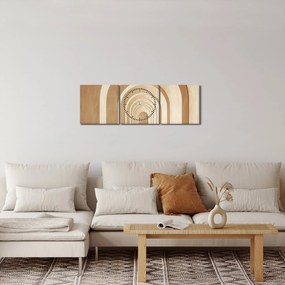 Obraz - Beżowe przejście (z zegarem) (90x30 cm)