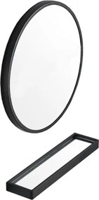 Okrągłe lustro ścienne Messa z półką 80 cm