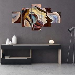 Obraz - Abstrakcja głów (125x70 cm)
