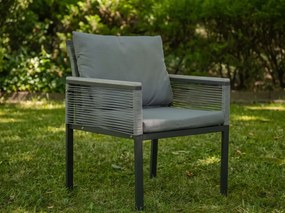 Krzesło Ogrodowe Aluminiowe z technorattanu CORTO szary