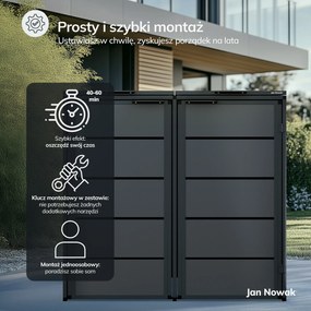 Zabudowa śmietnikowa 240L dwukomorowa, antracyt