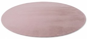 Dywan pluszowy Joy różowy koło 200 cm x 200 cm