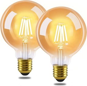 NETTLIFE 2 paczki E27 LED Vintage żarówki Retro G80 Edison Filament ciepły biały 2700K 4W energooszczędne szklane dekoracyjne żarówki świetlne