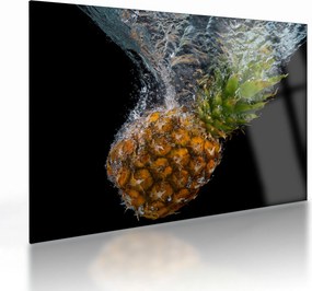 Obraz na szkle - ananas w wodzie (70x50 cm)