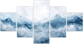 Obraz - Chmury i fale, akwarela (125x70 cm)