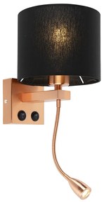 Lampa ścienna w stylu art deco miedziana z czarnym kloszem - Brescia ArtDeco Oswietlenie wewnetrzne