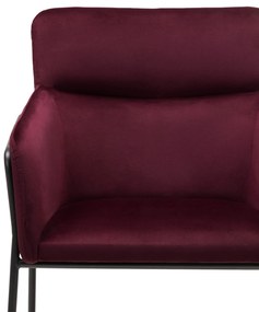 Bordowy designerski fotel HELSINKI VELVET