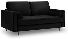 Czarna aksamitna sofa Milo Casa Santo, 174 cm