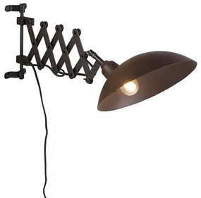 Industrialna lampa ścienna brązowa z czarną - TynePrzemysłowy Oswietlenie wewnetrzne