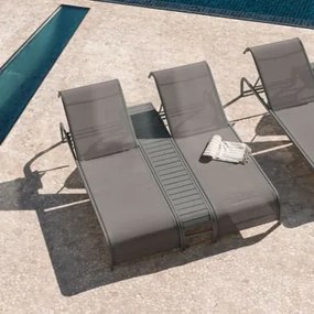 Zestaw 2 Leżaków Rozkładanych I Stolik Boczny Ze Stali Marietta Grafitowa Szarość - Sklum