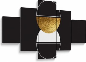Obraz - Abstrakcja złoto i czerń N⁰2 (125x70 cm)