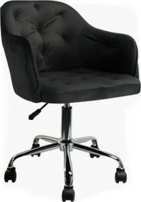 Obrotowe krzesło młodzieżowe Skot, czarny welur