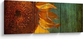 Obraz - Słonecznik (z zegarem) (90x30 cm)