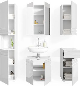 Zestaw mebli łazienkowych biały wysoki połysk 56x34x60 fredd