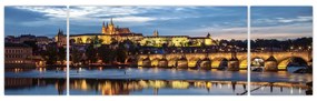 Obraz Zamku Praskiego i Mostu Karola (170x50 cm)