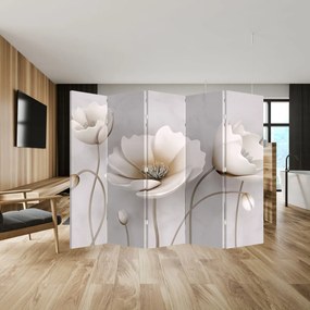 Parawan - Białe kwiaty (210x170 cm)