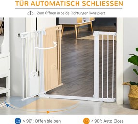 PawHut Barierka Ochronna na Schody dla Psów Metalowa z Zaciskami ABS Bezpieczna dla Zwierząt Biała 75-131x76cm | Aosom PL