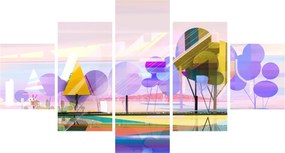 Obraz - Abstrakcja, krajobraz (125x70 cm)