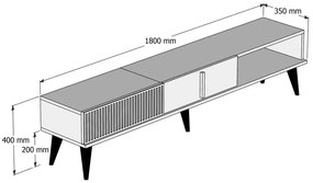 Szafka pod TV w dekorze marmuru 180x40 cm Milan – Kalune Design