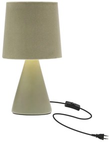 Zielona lampa stołowa z tekstylnym kloszem (wysokość 24,5 cm) Satti – Candellux Lighting