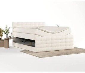 Kremowe łóżko boxspring ze schowkiem 180x200 cm Blend – Maison de Rêve