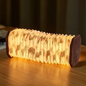 Ciemnobrązowa lampa stołowa ze ściemniaczem (wys. 3,5 cm) Velvet Accordion – Gingko