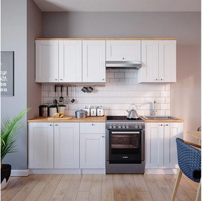 Zabudowa kuchenna biały 240x60x81.6 bergamo