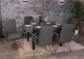 Krzesło do jadalni MCW-G55 (zestaw 6 sztuk),  szaro-brązowy