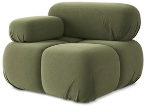 Jasnozielony aksamitny moduł sofy (lewostronny) Lokua – Makamii