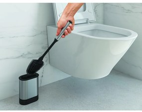 Ciemnoszara szczotka do WC ze stali nierdzewnej Cleany – Metaltex