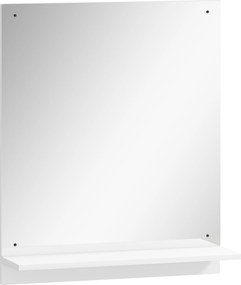 HOMCOM Lustro łazienkowe 50 x 60 cm, lustro ścienne z półką, do przedpokoju i korytarza, biały | Aosom PL