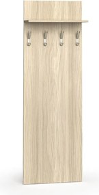 Garderoba z wieszakami PRIMO WOOD, 4 haczyki, półka, tekstura drewna pionowa, dąb naturalny