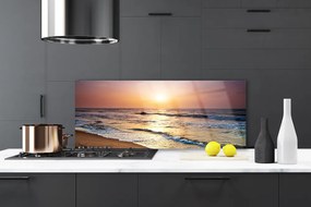 Dekor Szklany do Kuchni Słoneczny Dzień Na Złotej Plaży