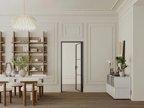 Drzwi kompletne dwustronne z aluminium i szkła hartowanego - wys. 204 x szer. 83 cm - MASERU