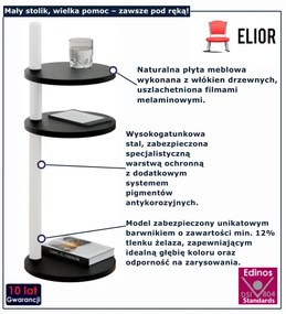 Czarny okrągły stolik do salonu  D4-Z59