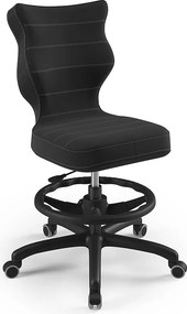 Obrotowe krzesło dla nastolatka Petit Black rozmiar 6 (159-188 cm) z podnóżkiem