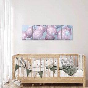 Malarstwo abstrakcyjne - Pastelowe kule (170x50 cm)
