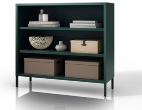 Niski regał metalowy butelkowa zieleń Modern LUCA, 1000 x 900 x 350 mm