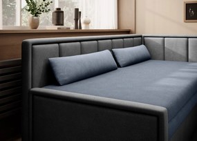 Sofa rozkładana z funkcją spania FULGEO szara/granatowa prawa ELTAP