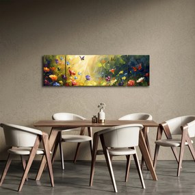 Obraz - Wiosenna łąka kwiatowa, malarstwo (170x50 cm)