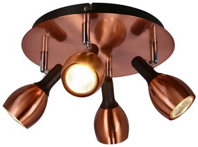 Miedziana lampa sufitowa z metalowym kloszem 35x35 cm Cross – Candellux Lighting