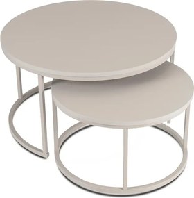 Zestaw Stolików Kawowych NELLY MAX 60 cm/80 cm Kaszmir Nowoczesny