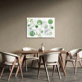 Obraz na szkle - Kwiaty w kółkach (70x50 cm)