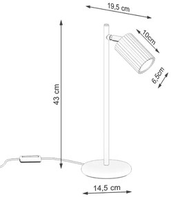 Lampa biurkowa KARBON ochra czerwona ryflowana SOLLUX  LIGHTING